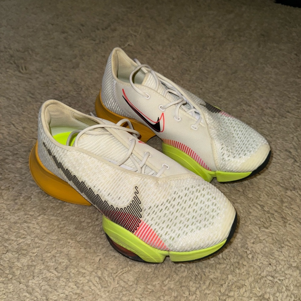 Nike White and Neon Running Shoes